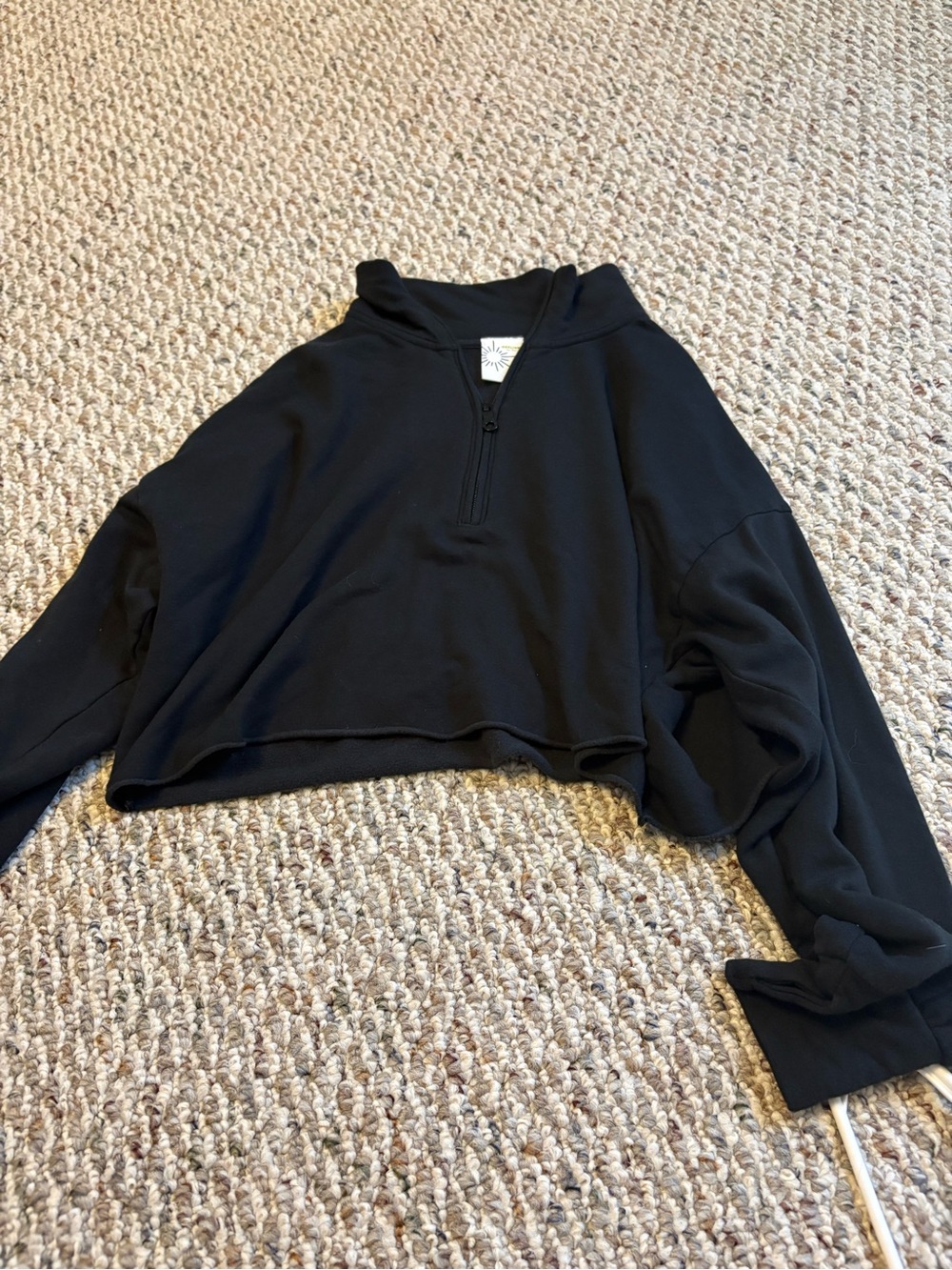 Aerie black quarter zip long sleeve